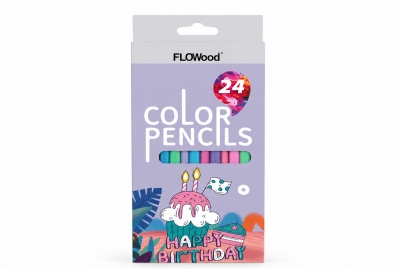 24 Triangular Colored Pencils
