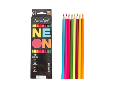 8PCS Neon Colored Pencils Paper Box Set