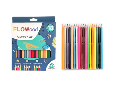 18PCS Triangular Colored Pencils Set with Neon & Metallic Colors