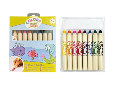 8 Colors Jumbo Baby Washable Crayons Set