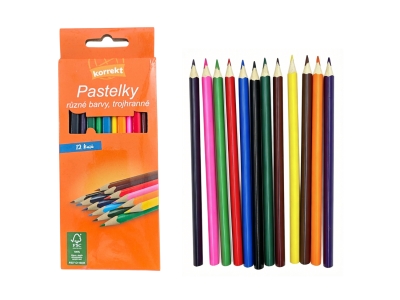 12 Colors Triangular Pastel Pencils Set